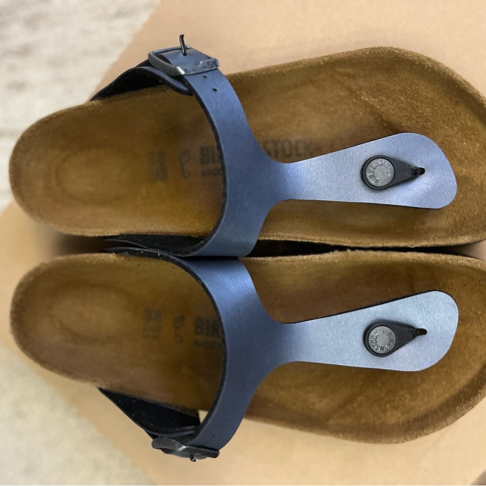 Birkenstock thong sandal and beautiful pearl navy - Picture 2 of 5